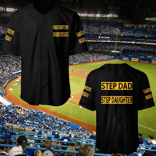 Funny Step Dad Baseball Jerseys Fathers Day Gift Step