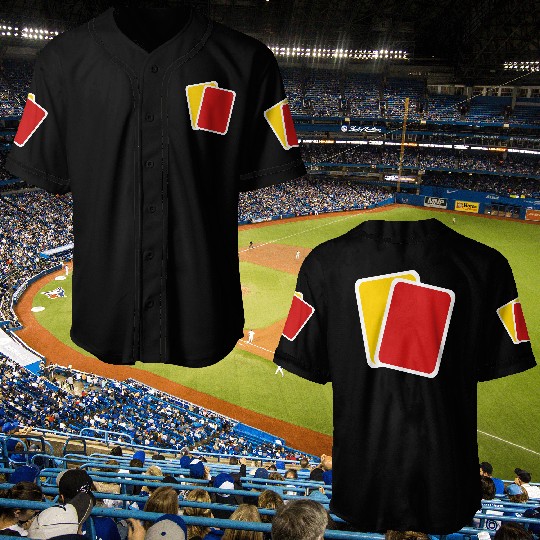 Red yellow card Baseball Jerseys