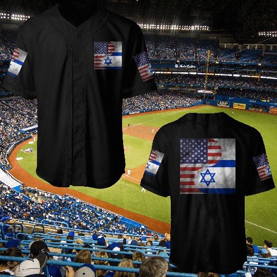 USA Israel Dual Yin Yang Flag Baseball Jerseys