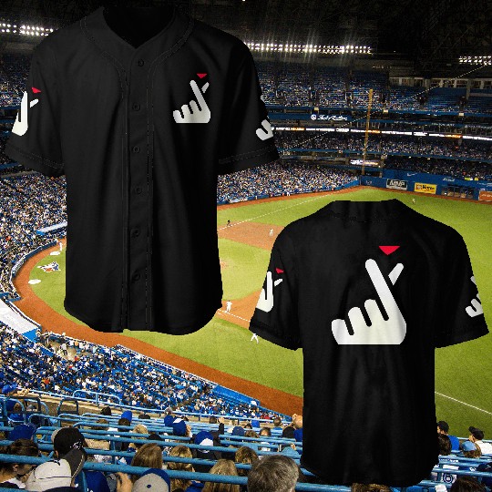 Kpop Korean Finger Heart Symbol I Love You Sarangh Baseball Jerseys