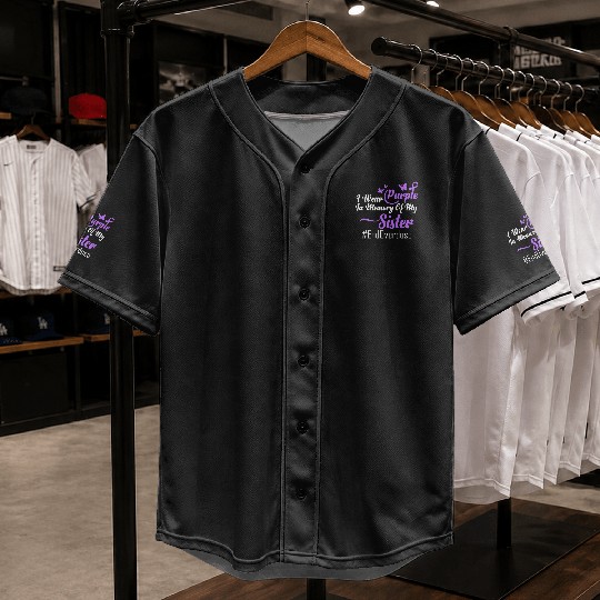 I wear Purple for my Sister - #endoverdose Baseball Jerseys