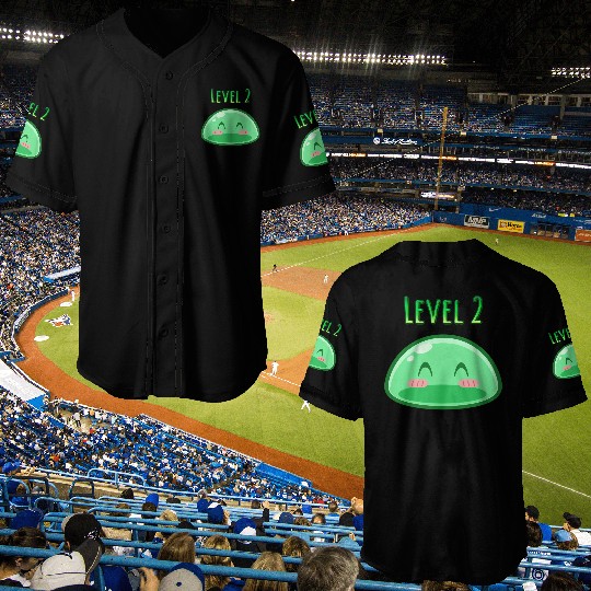 Cute Green Dungeon Slime Monster Weird Anime Baseball Jerseys