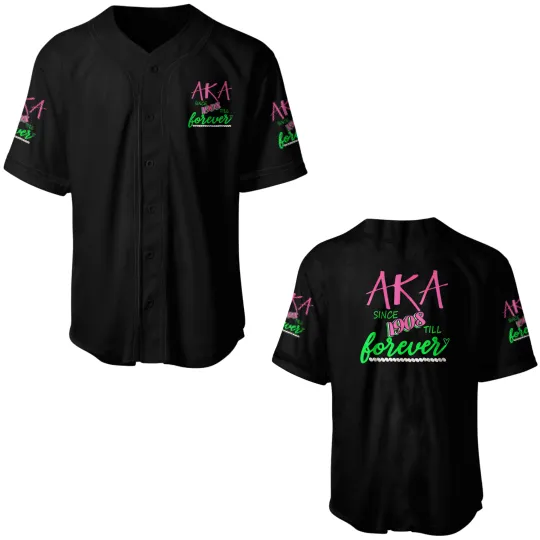 AKA Sorority Alpha Kappa Pink And Green Twenty Pea Baseball Jerseys