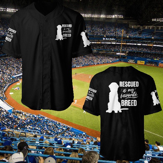 Rescue Is My Favorite Breed - Dog Rescue Baseball Jerseys
