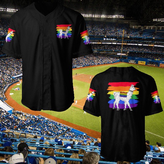LGBTQ Llama Alpaca Women Gay Lesbian Llama Baseball Jerseys