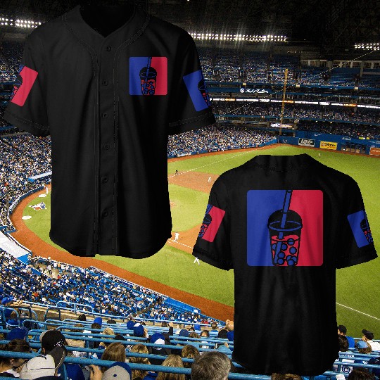 Blue red bubble tea Baseball Jerseys