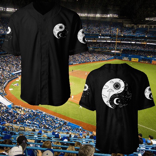 Sun and Moon Yin Yang for Yin Yang Art Lover Baseball Jerseys