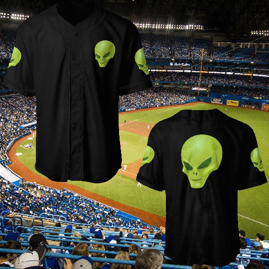 alien , green, skull Baseball Jerseys