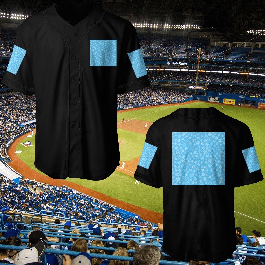 Modern Blue Snowflakes Pattern Baseball Jerseys
