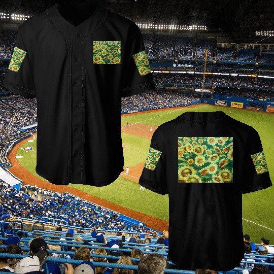 Bright Sun Flower Field Baseball Jerseys
