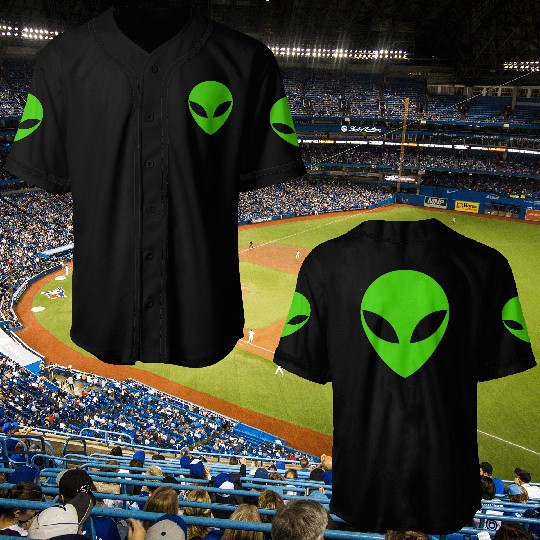 Green Alien Head Baseball Jerseys