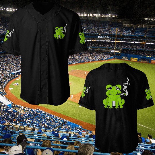 weed joint frog stoned Baseball Jerseys
