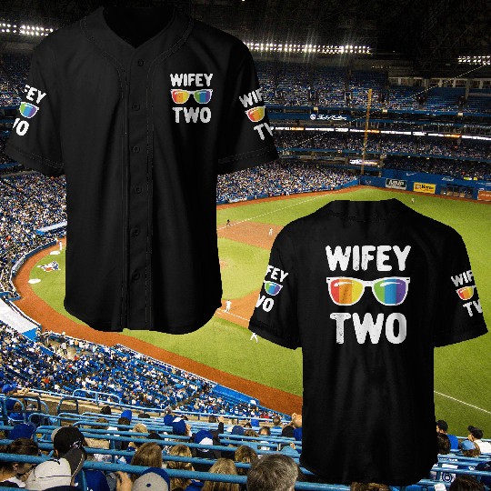 Wife Two Funny Lgbt Lesbian Couple LGBT Pride Gay Baseball Jerseys