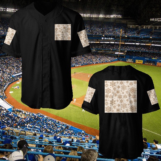 Beige Snowflakes Christmas Pattern Baseball Jerseys