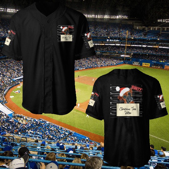 Boxer christmas funny prison Baseball Jerseys