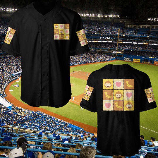 Cute Monkey and Banana Pattern Baseball Jerseys