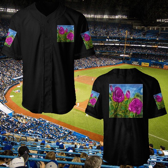 Hand Painted Roses Baseball Jerseys Baseball Jerseys Mugs Tote Bags
