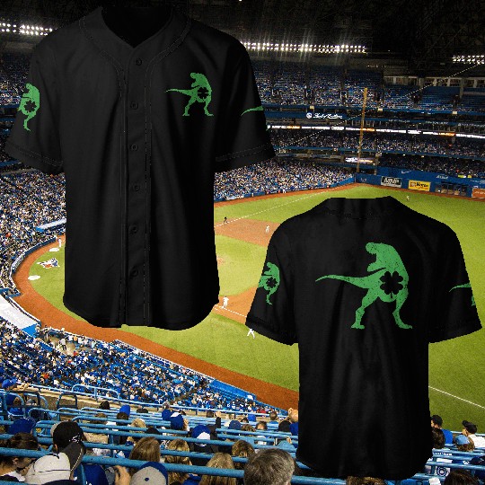Tyrannosaurus T Rex Dinosaur St Patricks Day Irish Baseball Jerseys