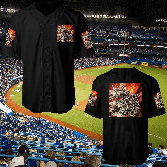 Devil Hellfire Riding Motorcycle Baseball Jerseys