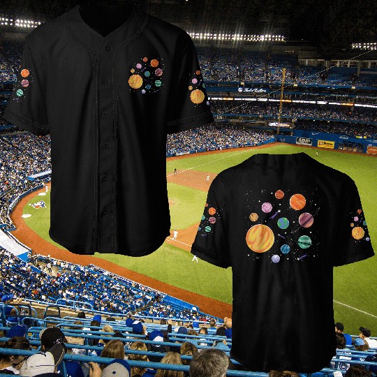 Solar System Planets Science Space Boys Girls Baseball Jerseys