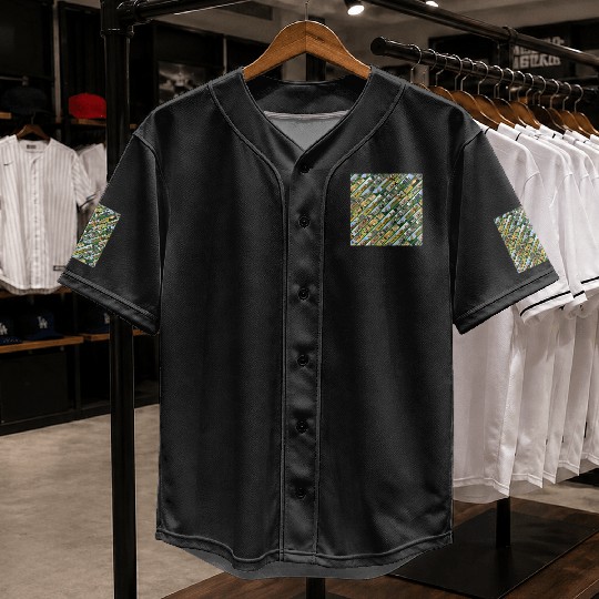 Wildlife Stripe green collage Baseball Jerseys