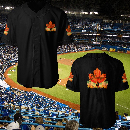 Pumpkin Fall Autumn Thankful Thanksgiving Baseball Jerseys