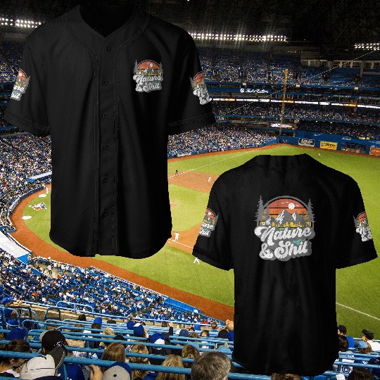 Nature And Shit Hiking Camg Hiker Camper Baseball Jerseys