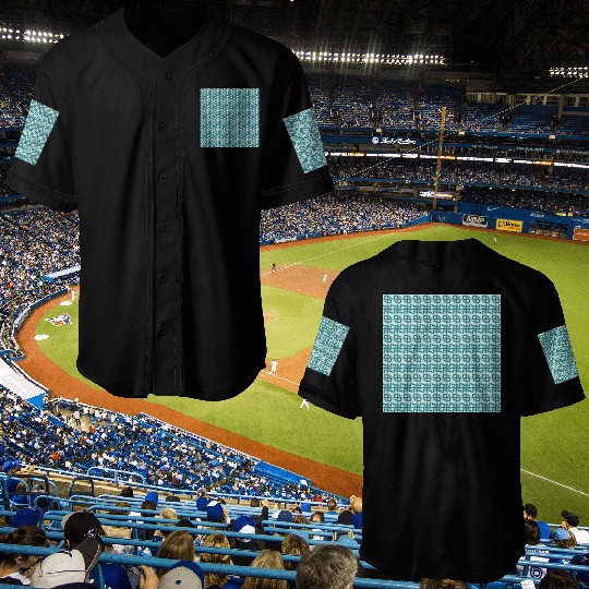 Retro Teal Pattern Baseball Jerseys