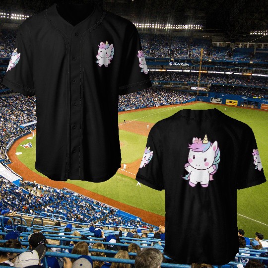 Cute Dancing Unicorn, Joyful Fantasy Design Baseball Jerseys