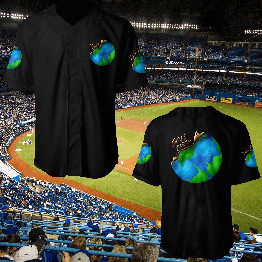 Burning Earth Globe Save Earth For Earth Day Baseball Jerseys