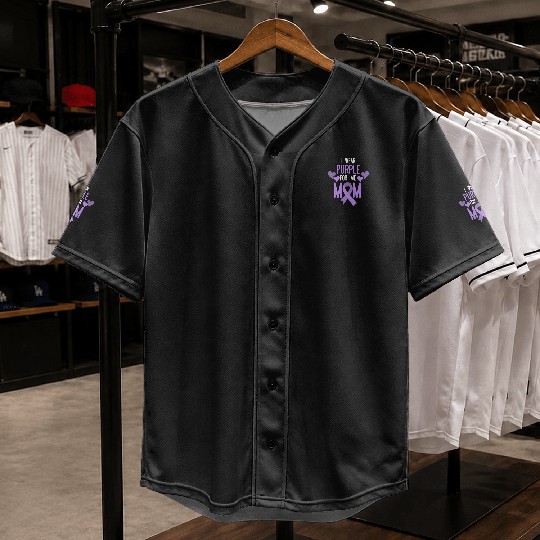I Wear Purple For My Mom Baseball Jerseys