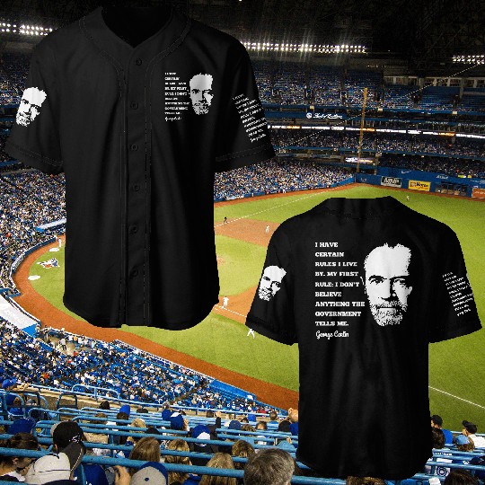 George Carlin Comedy Legend Baseball Jerseys