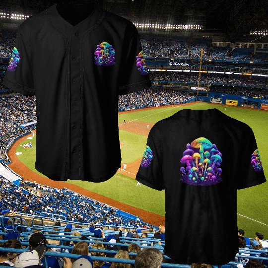 Psychedelic Colorful Mushroom Baseball Jerseys