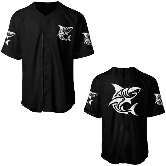 Tribal Tiger Shark Style Diver Fan Tattoo Baseball Jerseys