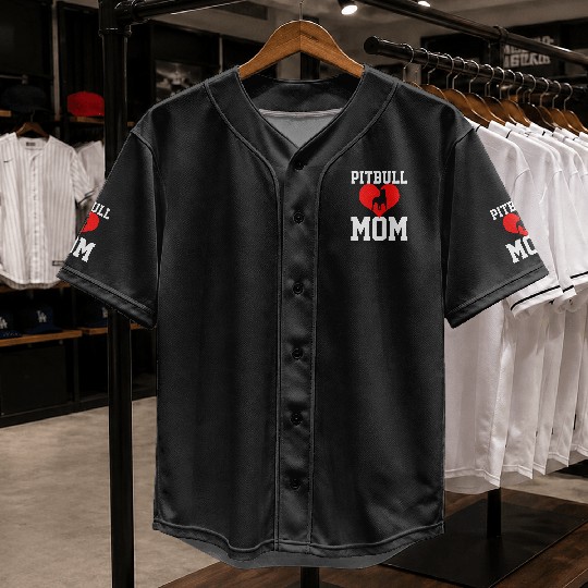 Embrace Your Pitbull Mom Identity with Heartfelt Baseball Jerseys