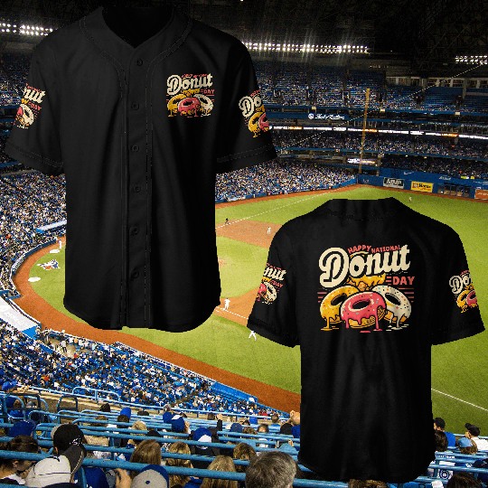 Vintage National Donut Day Baseball Jerseys