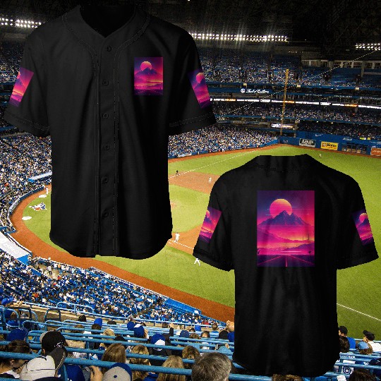 Neon Horizon: A Synthwave Journey Baseball Jerseys