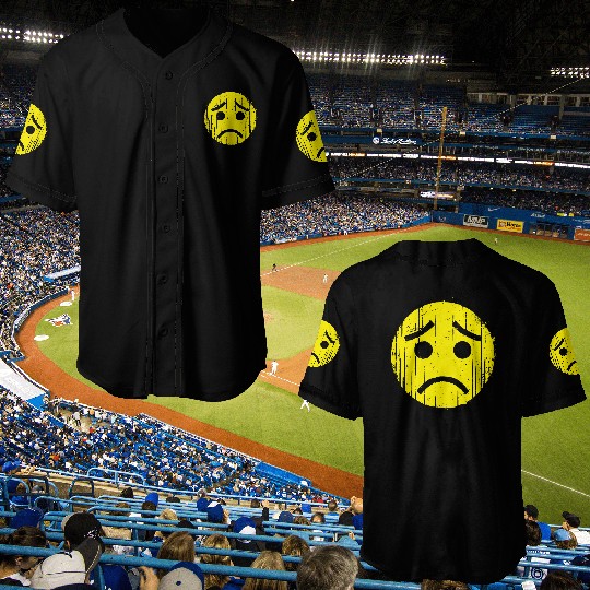 Depressed Emoticon Baseball Jerseys