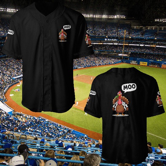 turkey moo funny thanksgiving Baseball Jerseys
