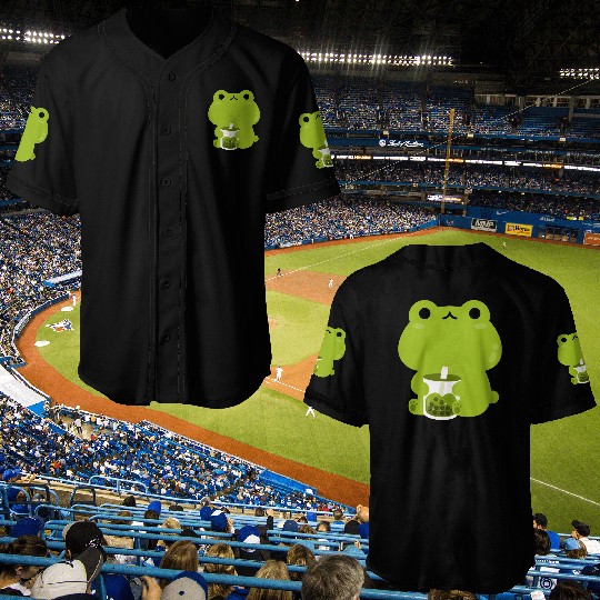 Green Boba Frog Baseball Jerseys
