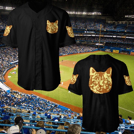 Cat Lover Realistic Pet Face Cute Cool Kitten Head Baseball Jerseys