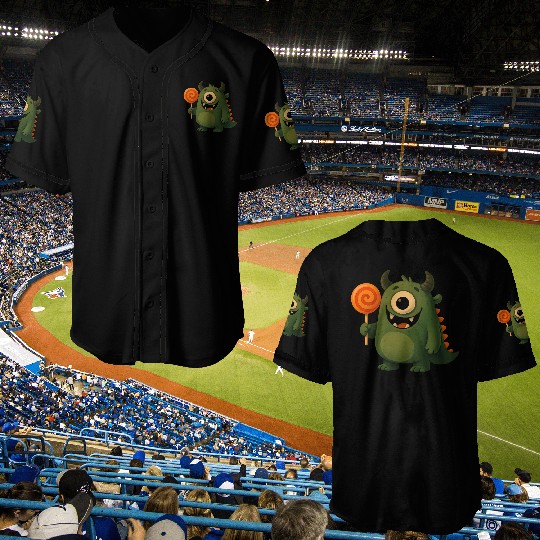 Whimsical Monster with Lollipop Baseball Jerseys