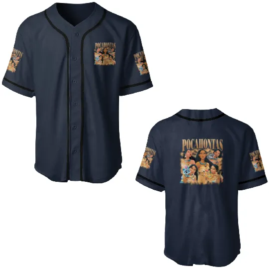 Disney Pocahontas Princess Homage Baseball Jerseys, Disney Princess