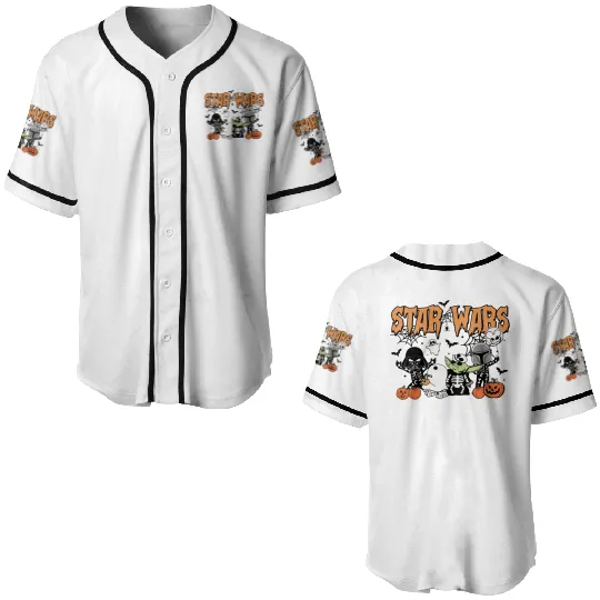 Star Wars Custom Mickey Halloween Baseball Jerseys, Funny Star Wars Halloween Baseball Jerseys, Skeleton Halloween Baseball Jerseys, Disney Halloween