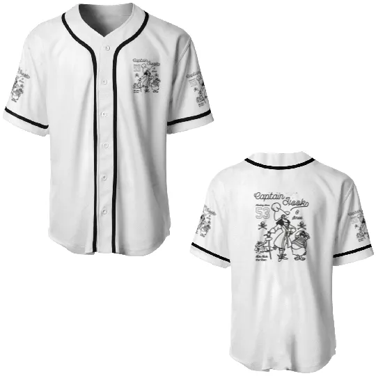 Disney Peter Pan Captain Hook And Mr. Smee Outline Sketch Baseball Jerseys