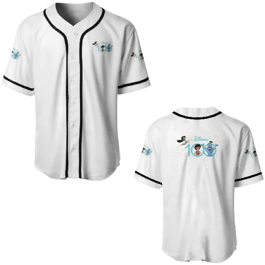 Disney 100 Anniversary Aladdin Jasmine Genie Baseball Jerseys