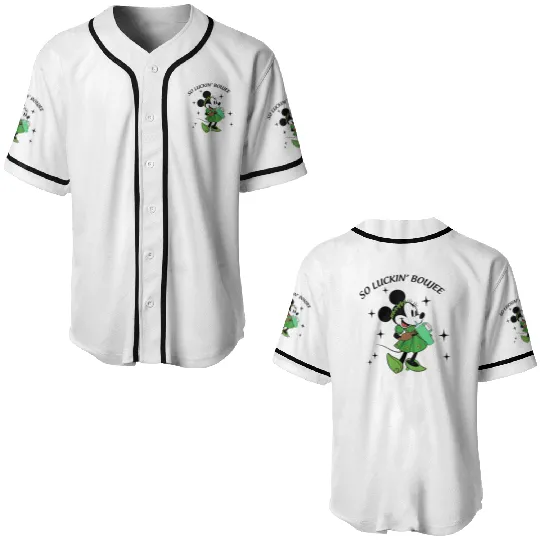 Minnie So Luckin Boujee Baseball Jerseys, Lucky Minnie, Disney St Patricks Day