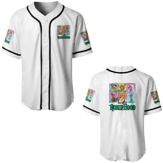 Retro Disney Robin Hood Characters Est. 1973 Baseball Jerseys