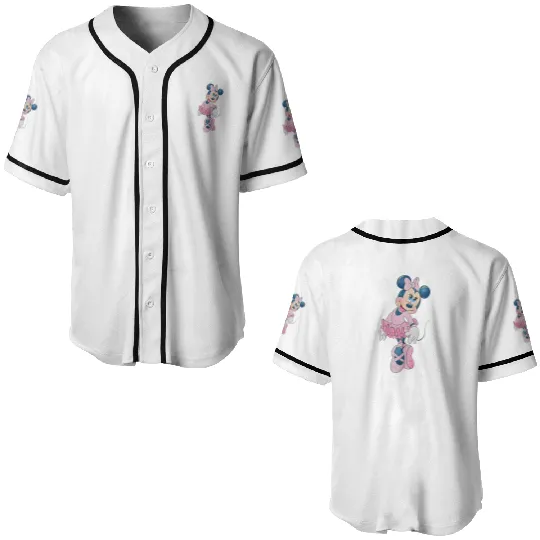 Minnie Mouse Ballerina Baseball Jerseys, Family Disney Baseball Jerseys, Matching Minnie Baseball Jerseys