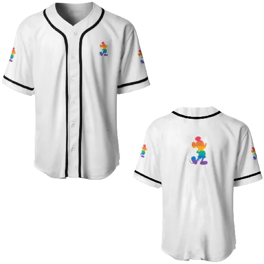 Disney Mickey Mouse Pride Classic Pose Rainbow Icon Fill Baseball Jerseys